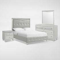 posh silver  pc queen bedroom   