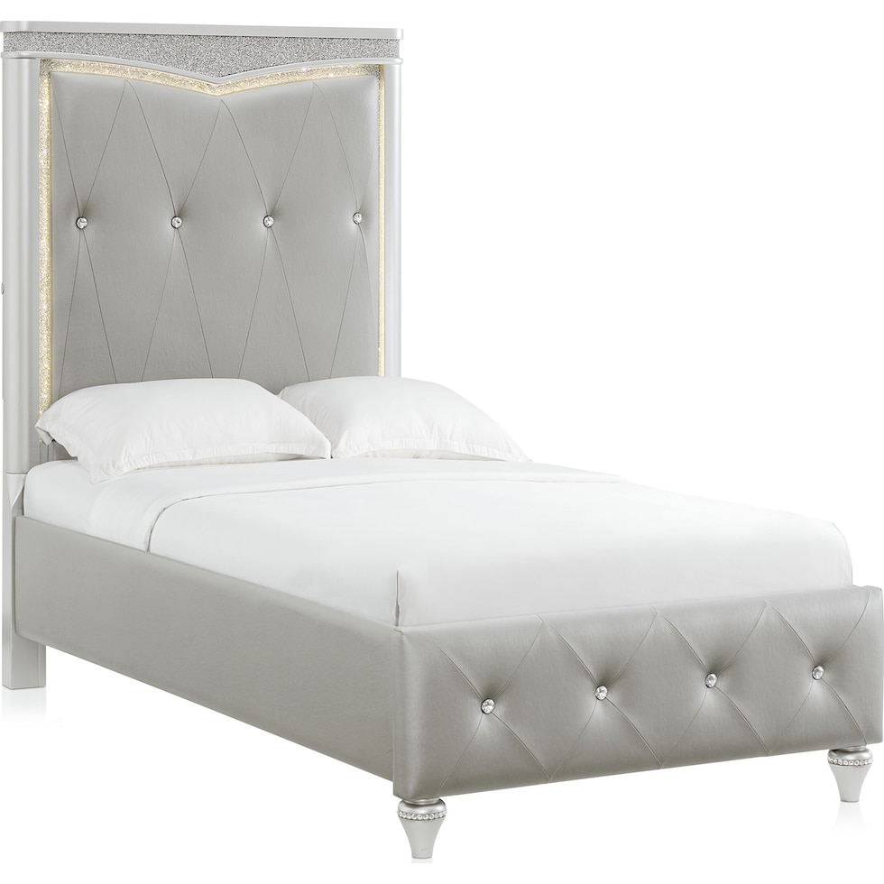 posh silver  pc twin bedroom   