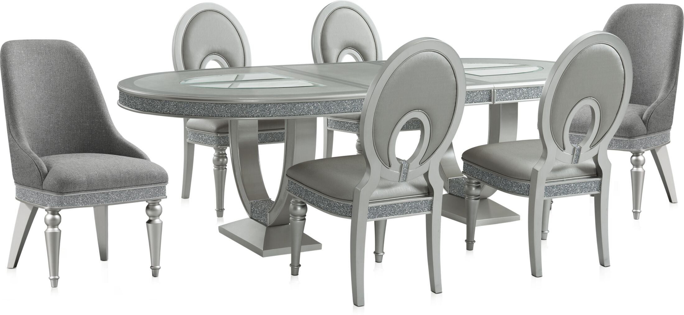 Posh Dining Table, 4 Dining Chairs and 2 Host Chairs | American Signature  Furniture