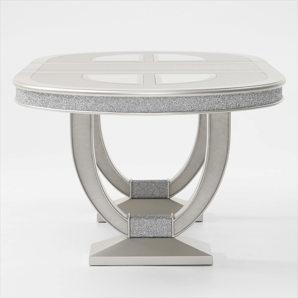 posh silver  pc dining room   