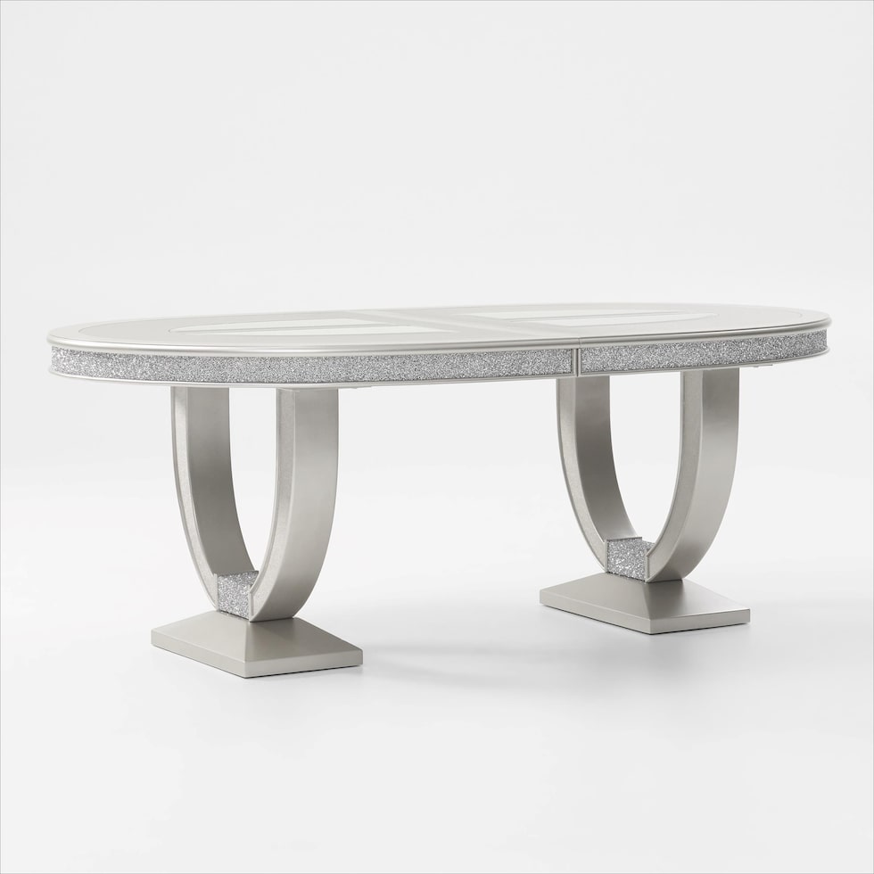 posh silver  pc dining room   