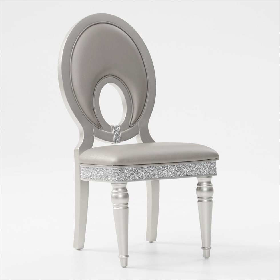 posh silver dining chair   