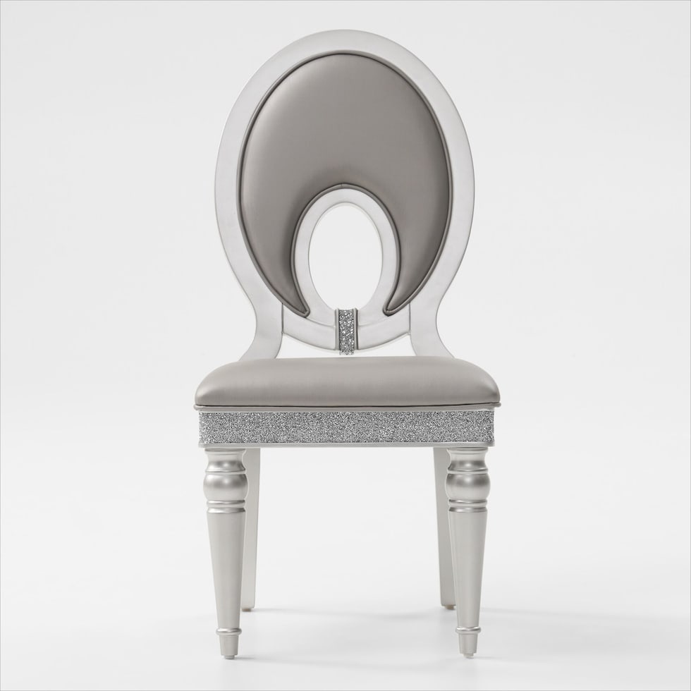 posh silver dining chair   