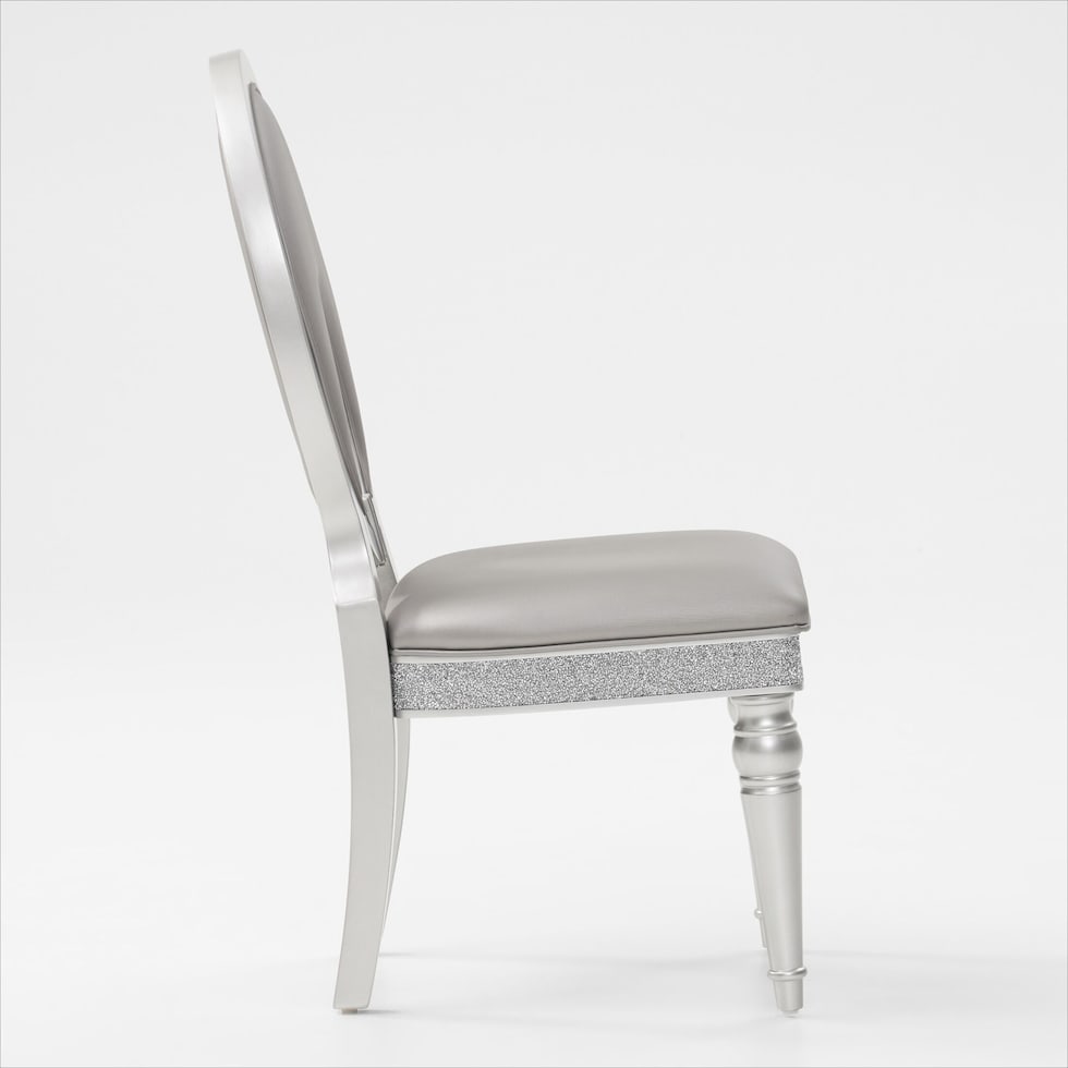 posh silver dining chair   