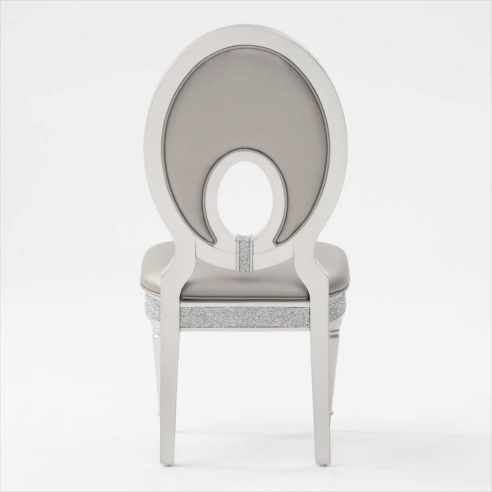 posh silver dining chair   