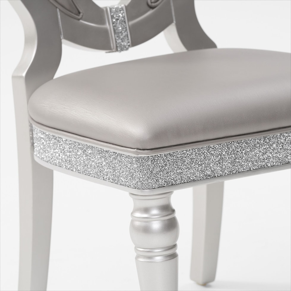 posh silver dining chair   