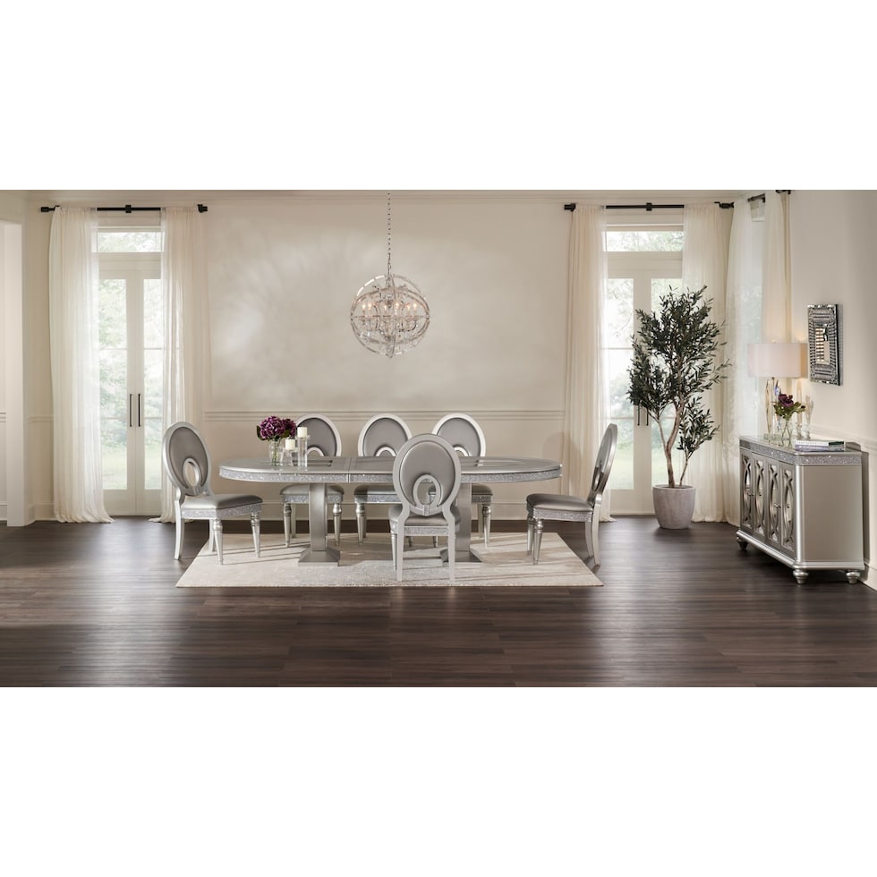 posh silver dining chair   