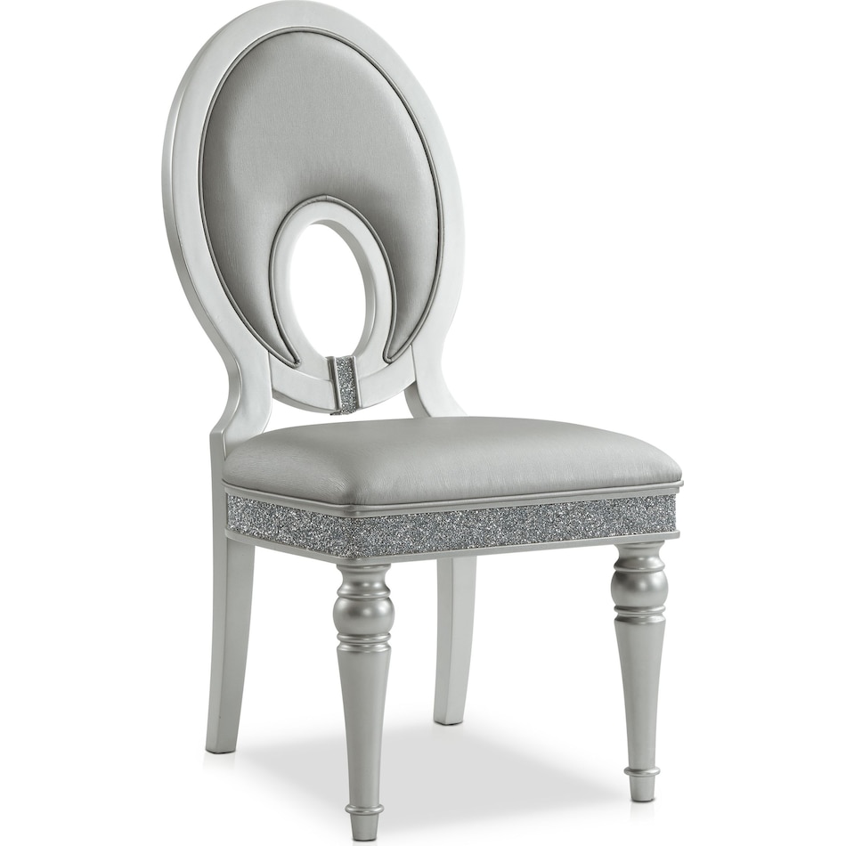 posh silver dining chair   
