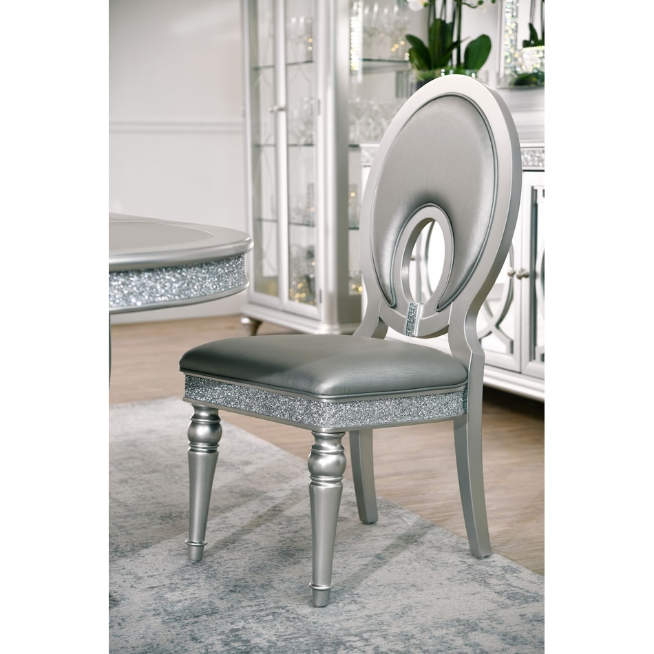 posh silver dining chair   