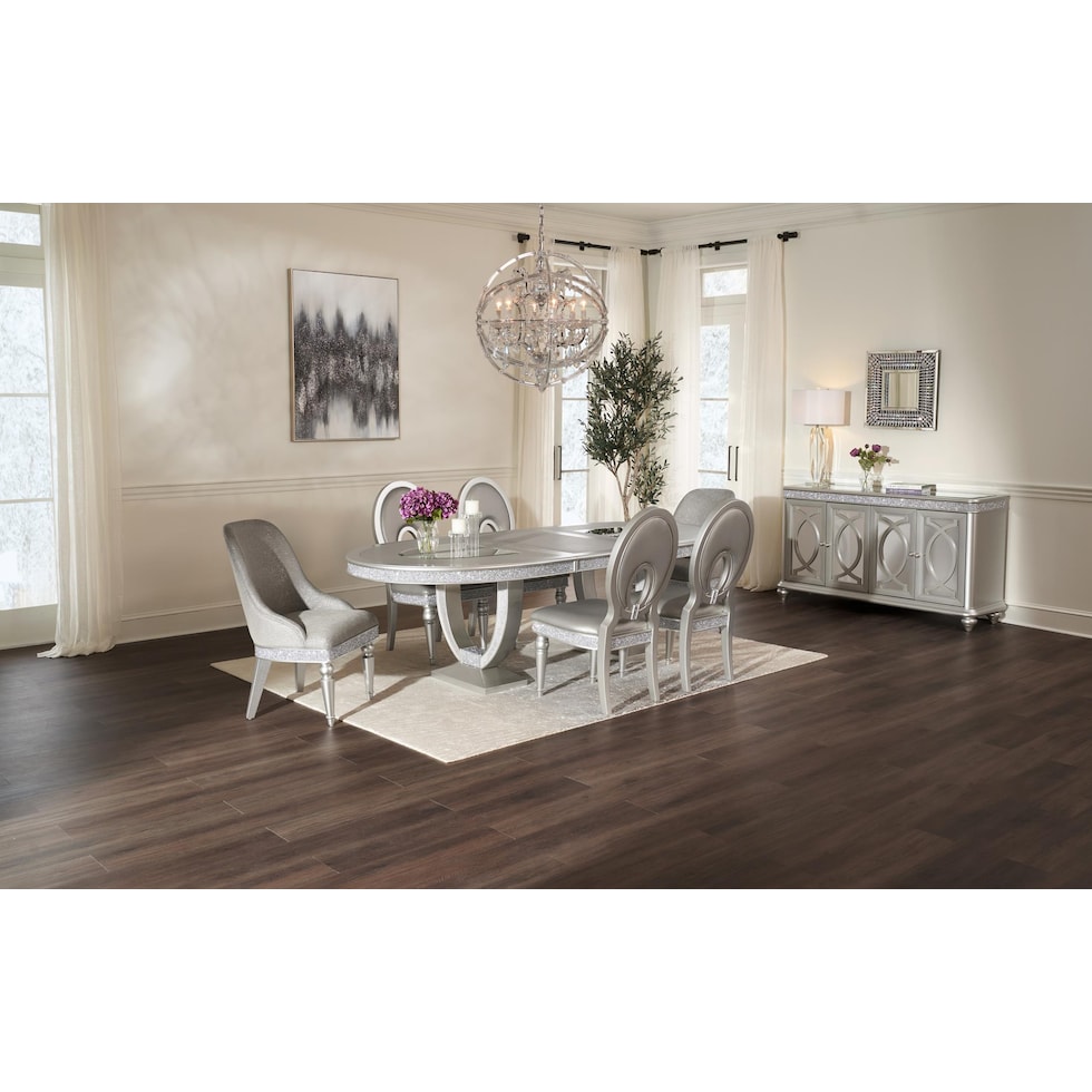 posh silver dining chair   