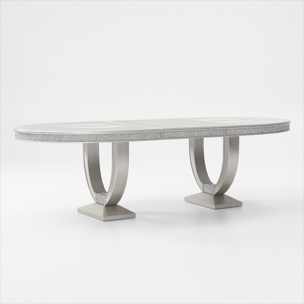 posh silver dining table   