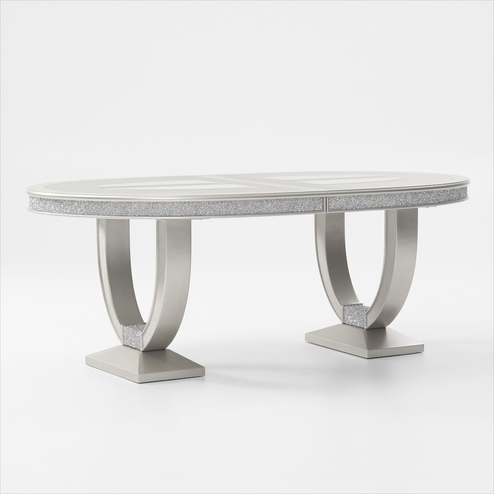 posh silver dining table   