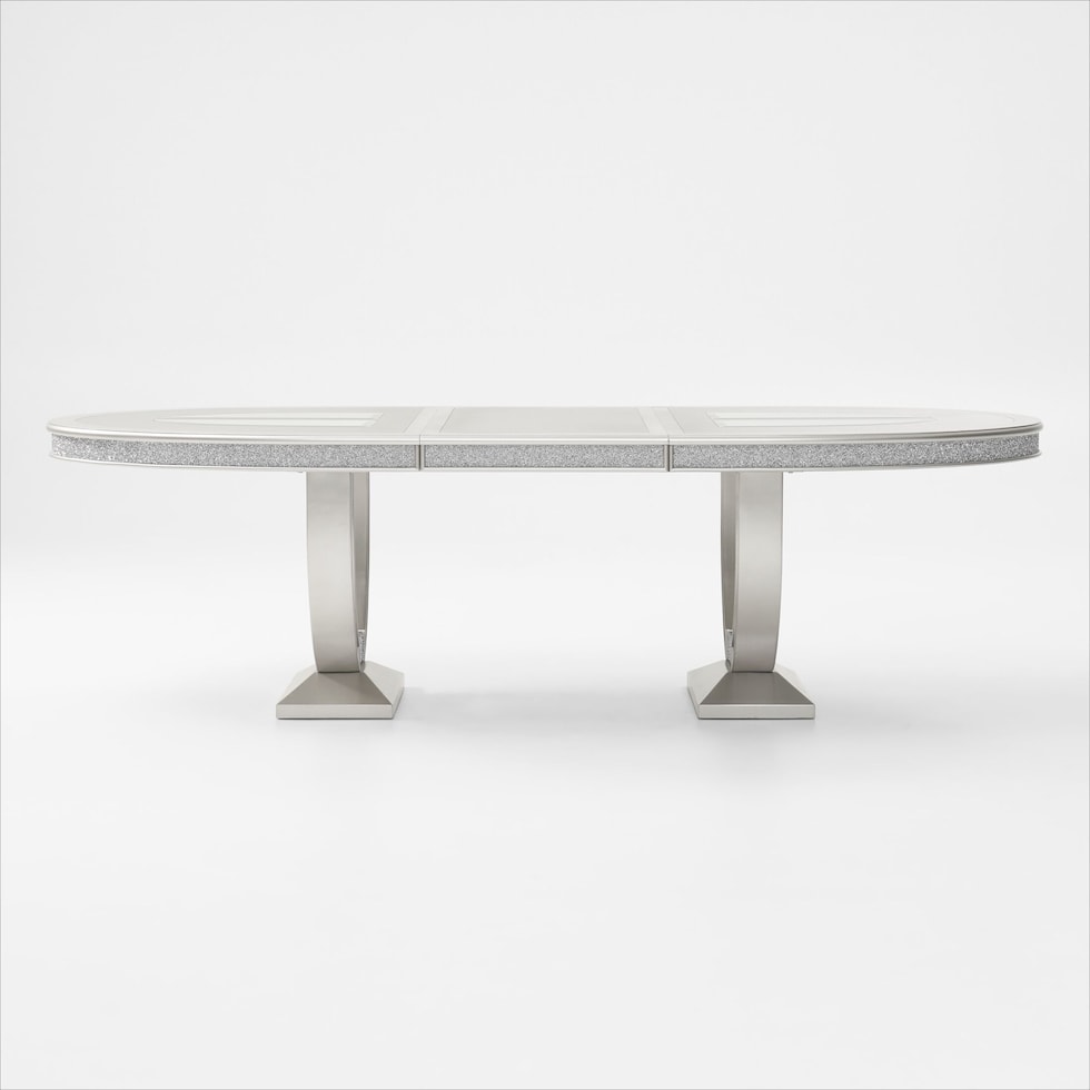 posh silver dining table   