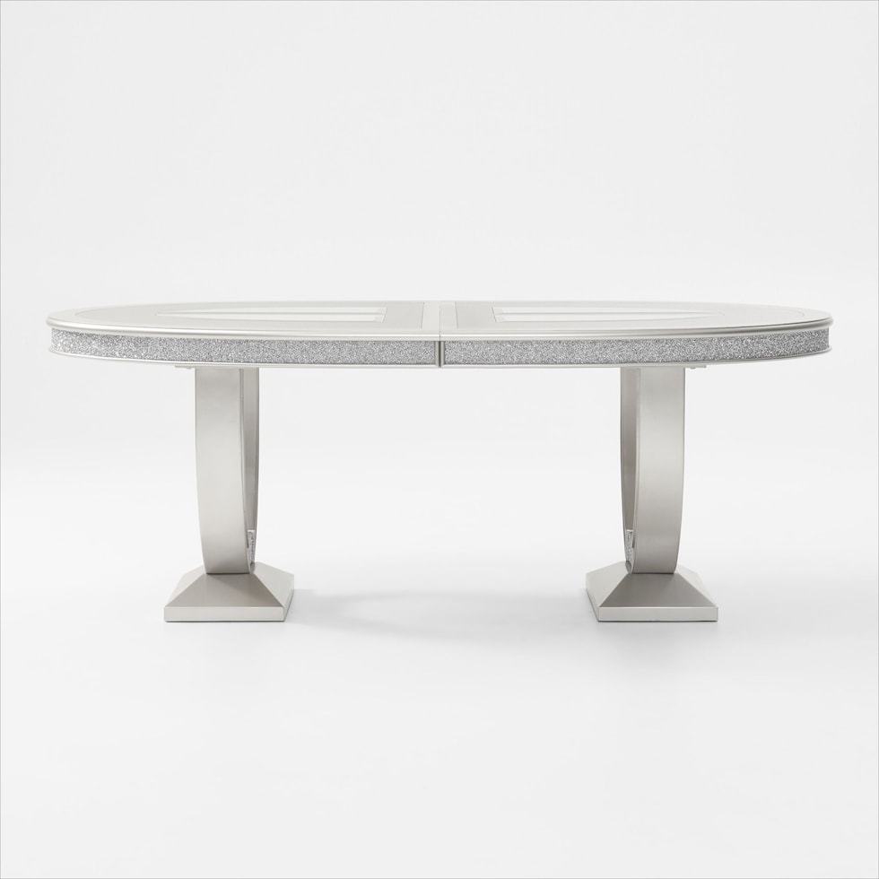 posh silver dining table   