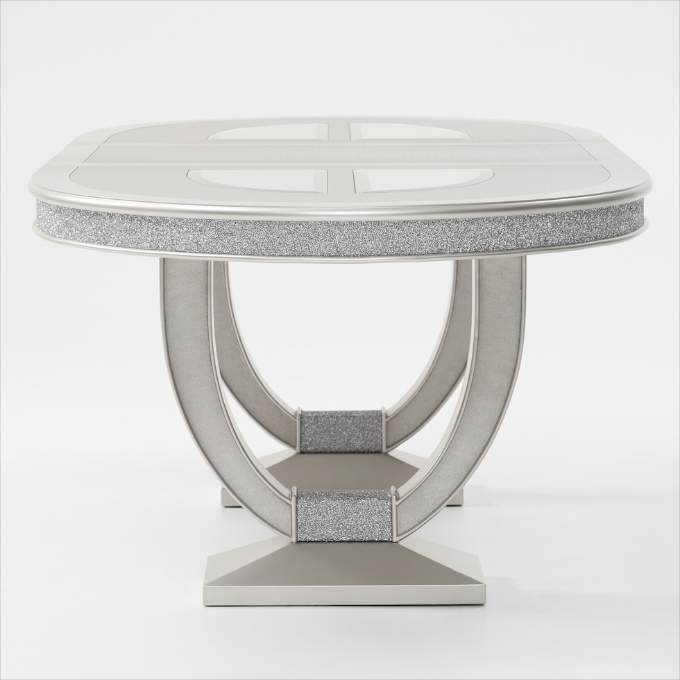 posh silver dining table   