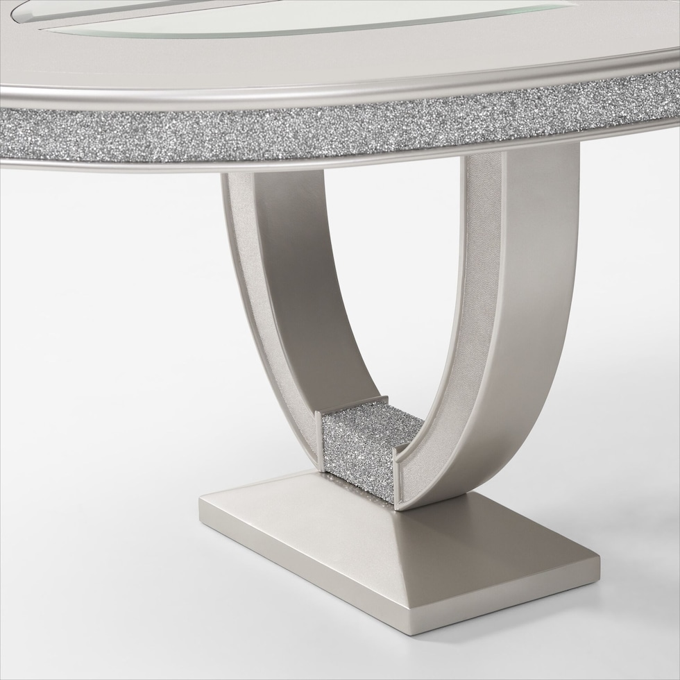 posh silver dining table   