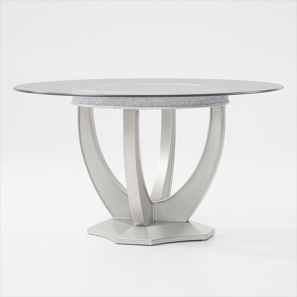 posh silver dining table   