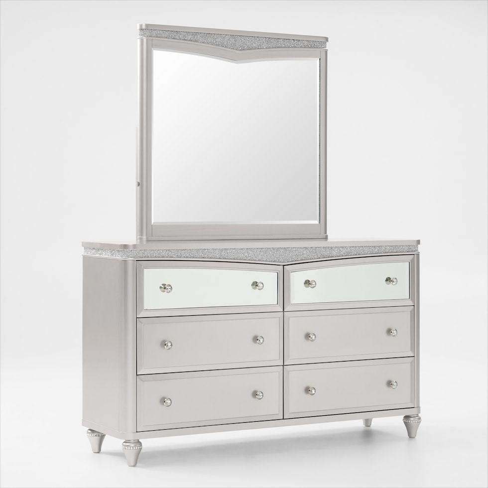 posh silver dresser and mirror web   