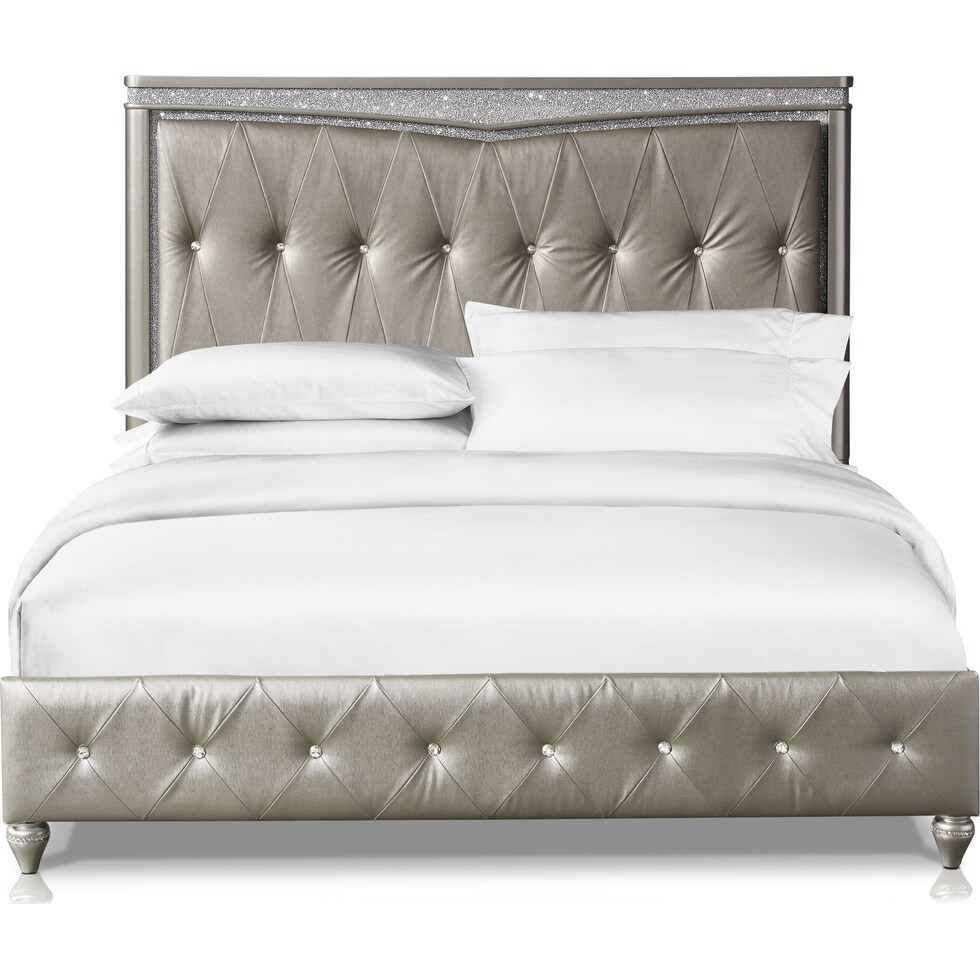 posh silver king bed   