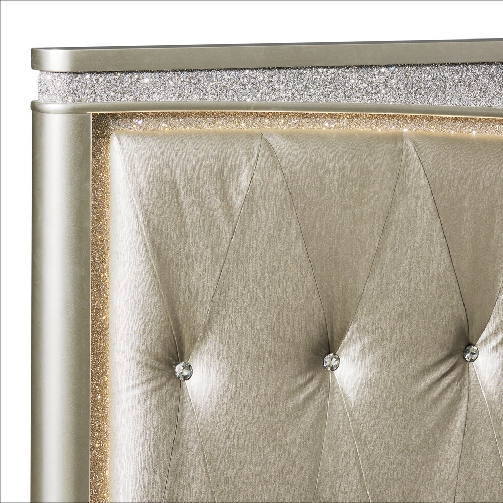 posh silver king bed   