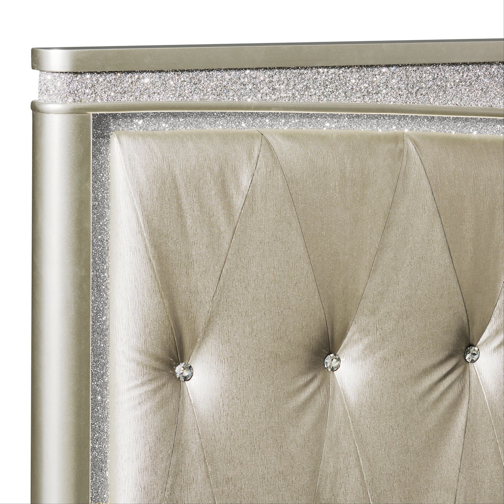 posh silver queen bed   