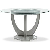 posh silver round dining table   