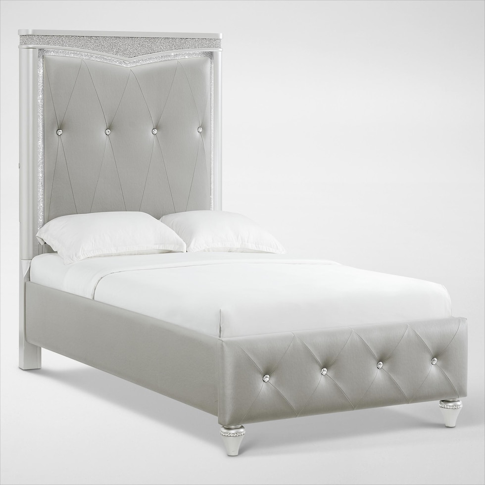 posh silver twin bed   