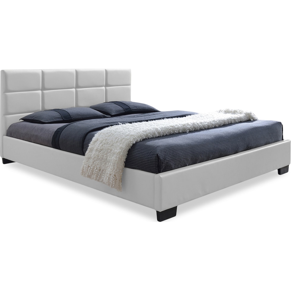 potenza white queen bed   