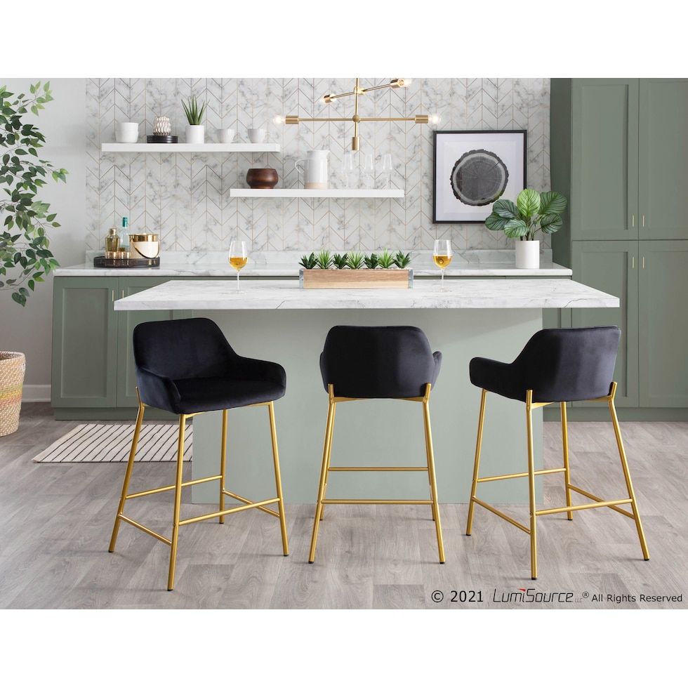prague black counter height stool   