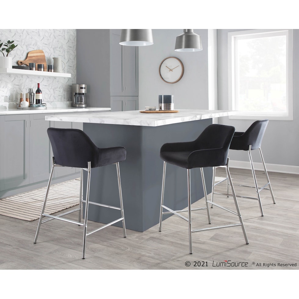 prague black counter height stool   