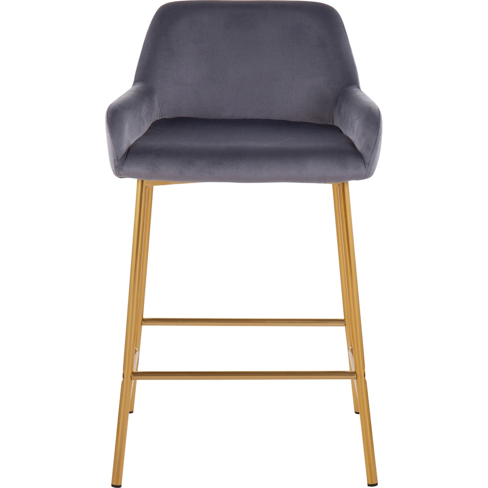 prague silver counter height stool   