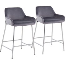 prague silver counter height stool   