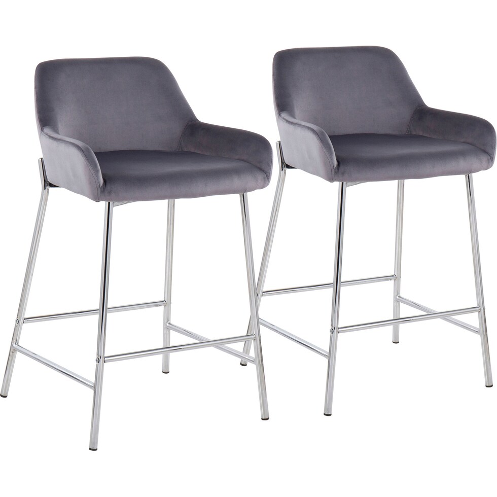 prague silver counter height stool   