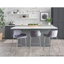 prague silver counter height stool   