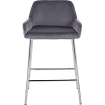 prague silver counter height stool   