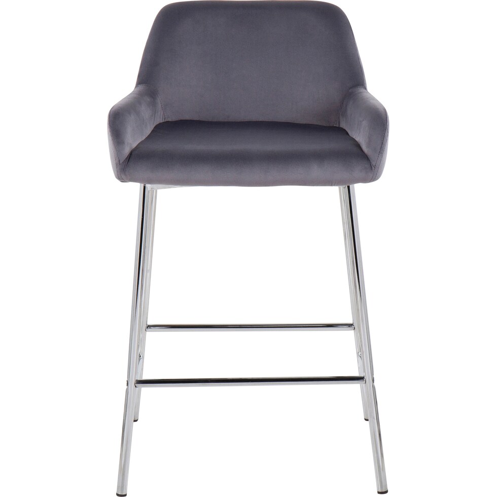 prague silver counter height stool   
