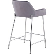 prague silver counter height stool   