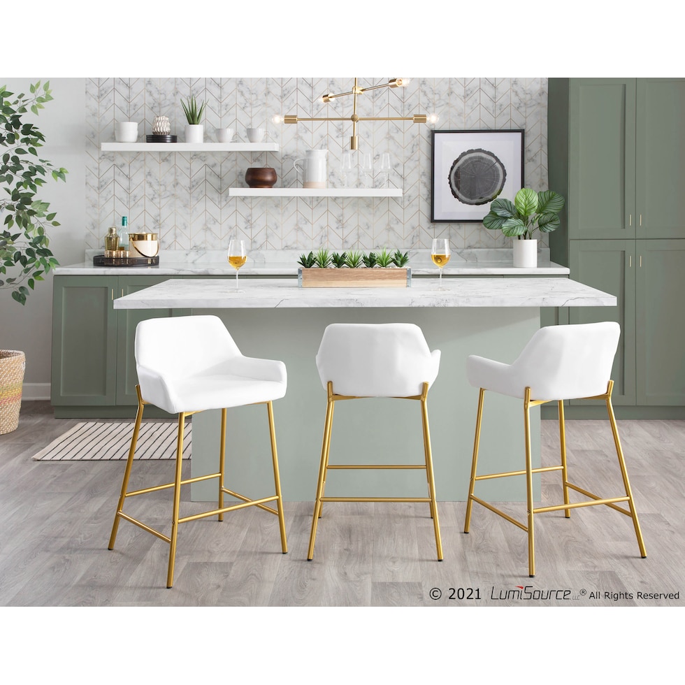prague white counter height stool   