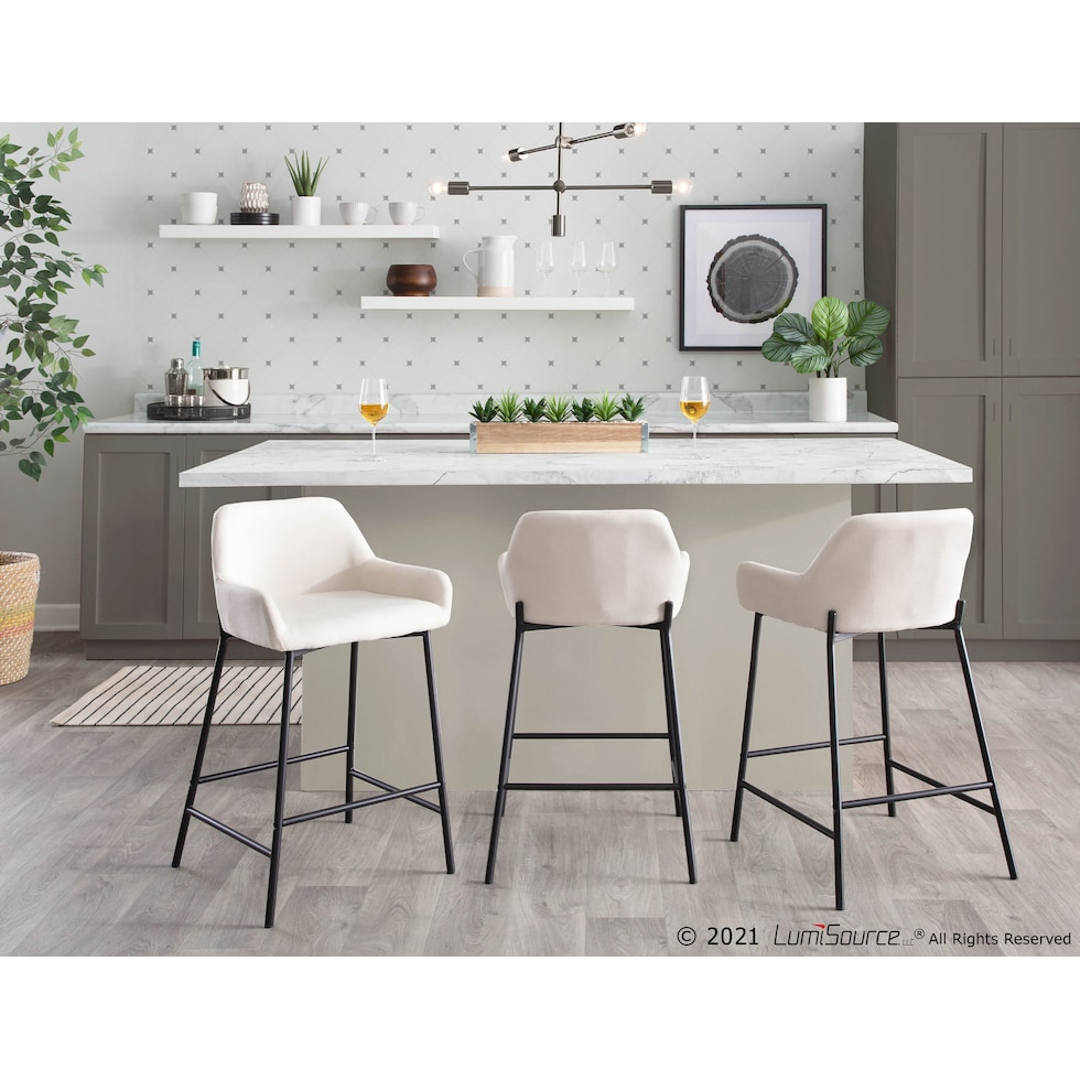 prague white counter height stool   