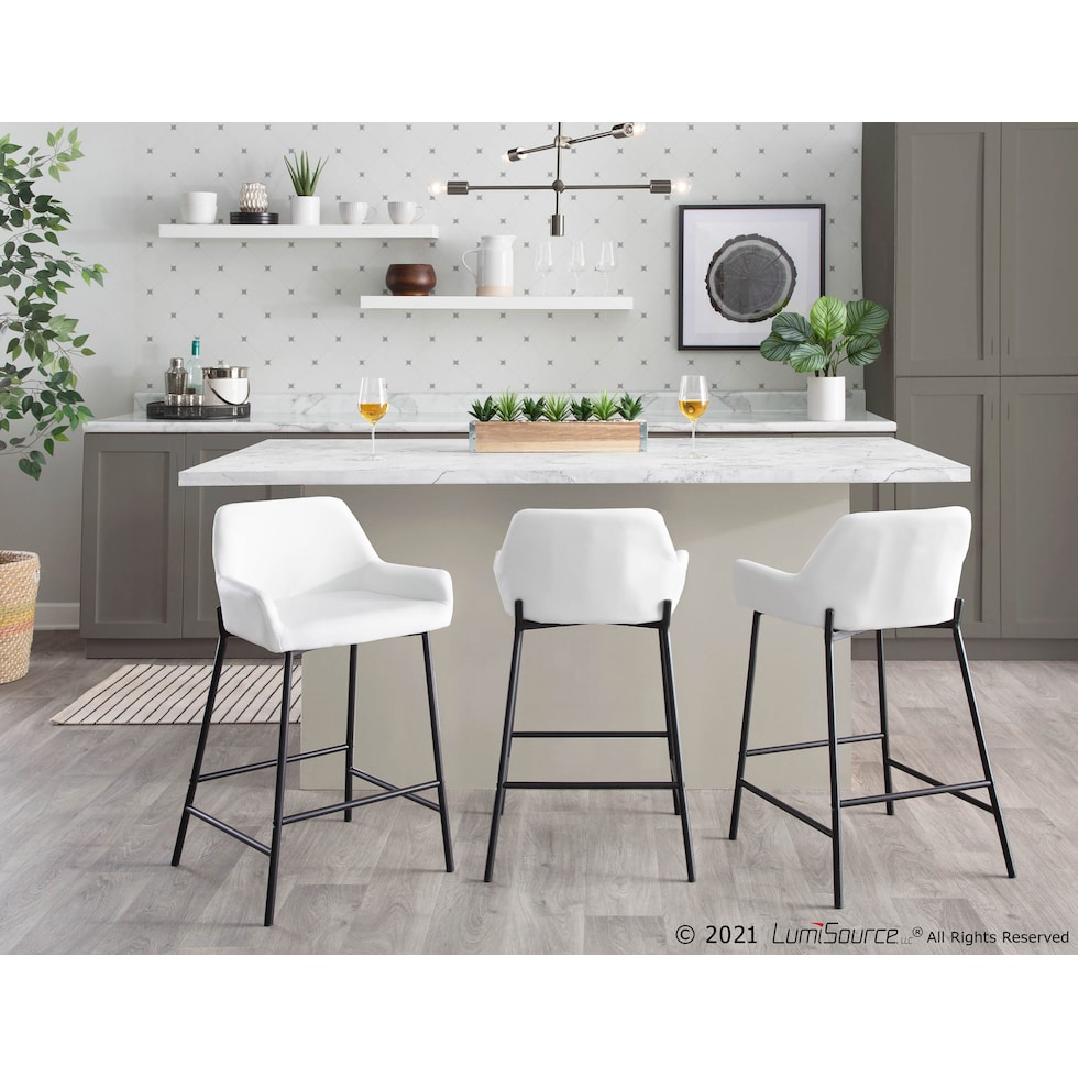 prague white counter height stool   