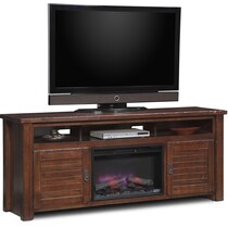prairie dark brown fireplace tv stand   
