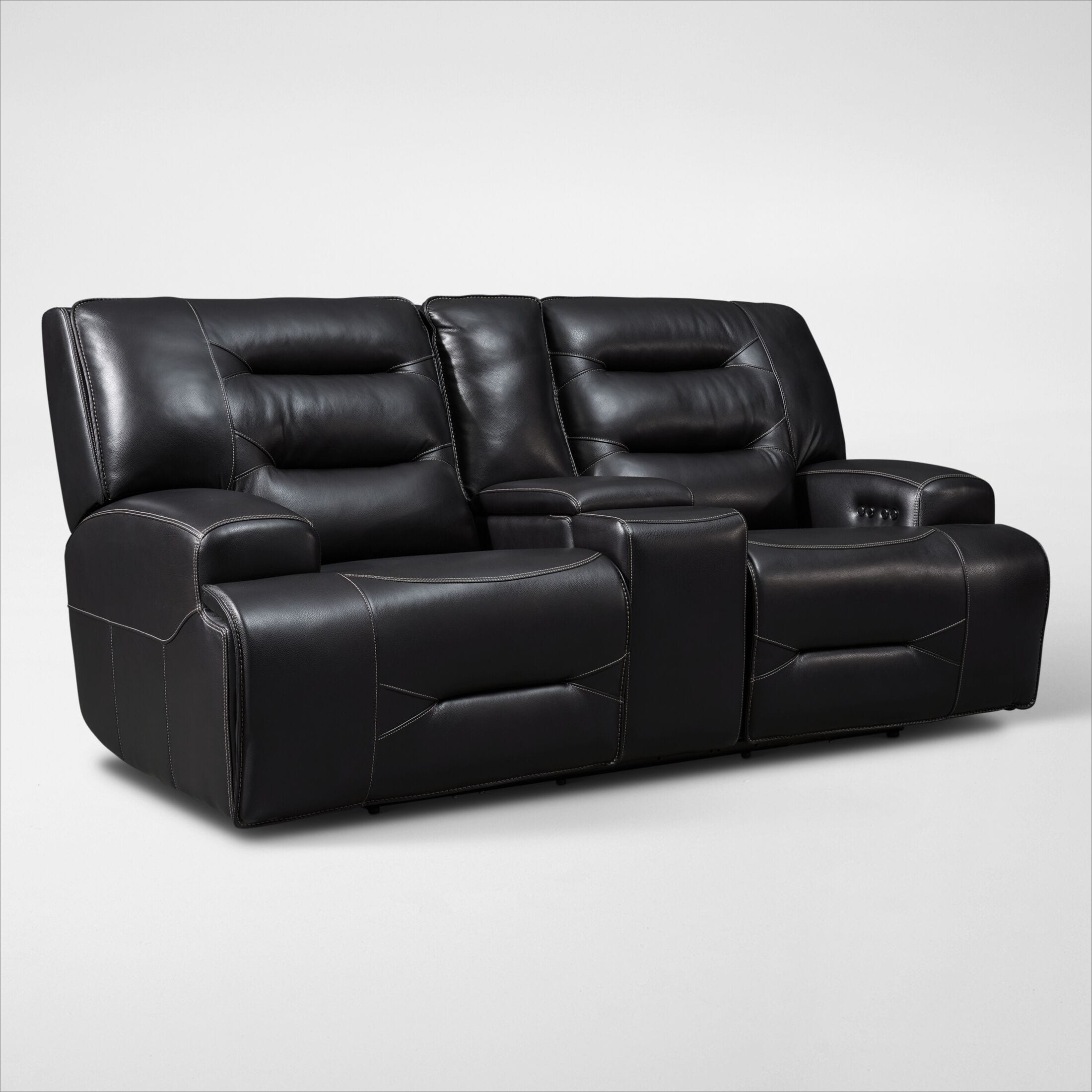 Preston Dual Power Reclining Loveseat Black