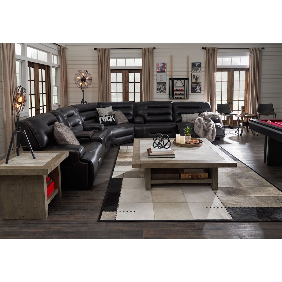 preston black sectional   