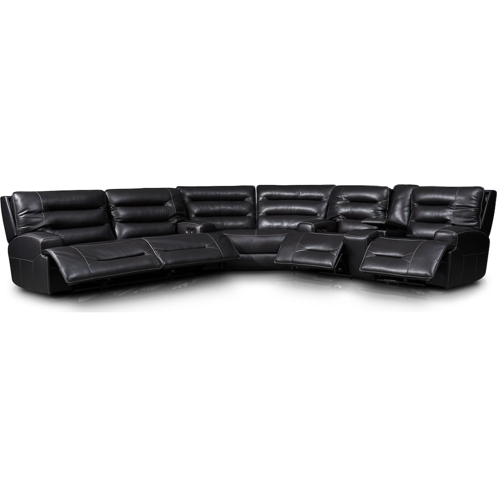 preston black sectional   