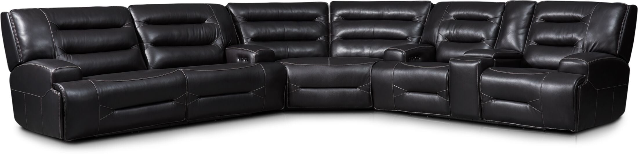 Preston 3 Piece Dual Power Reclining Sectional with 4 Reclining Seats