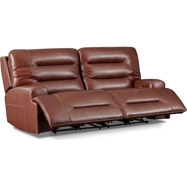 Preston Dual-Power Reclining Sofa and Recliner Set - Caramel