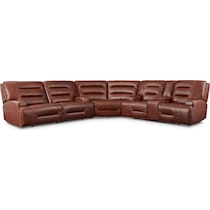 preston dark brown  pc power reclining sectional   