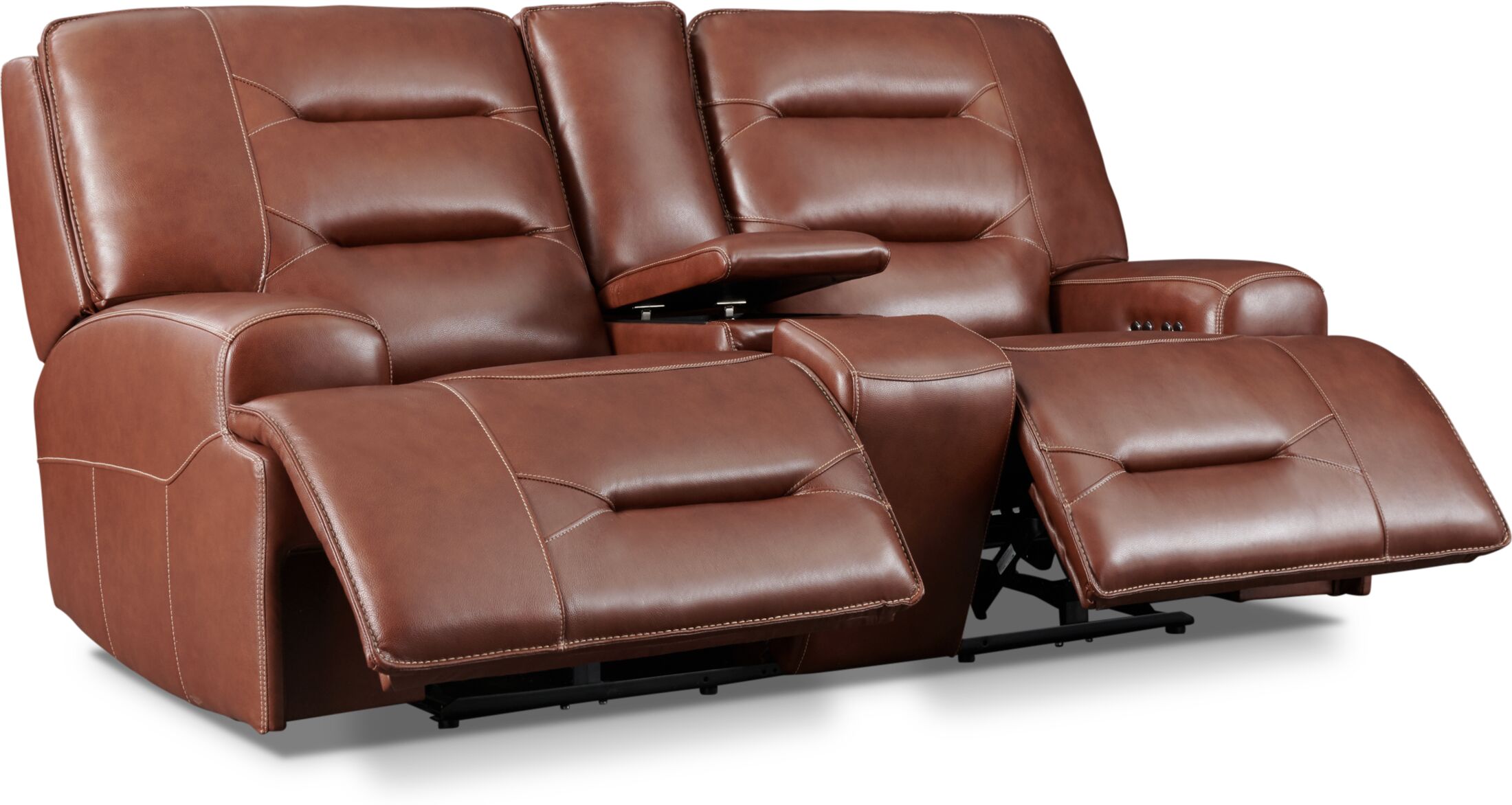 Dual power store reclining loveseat