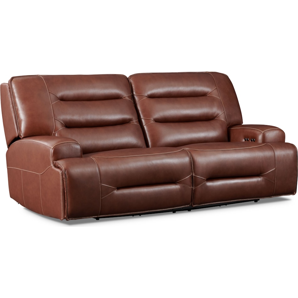 preston dark brown power reclining sofa   