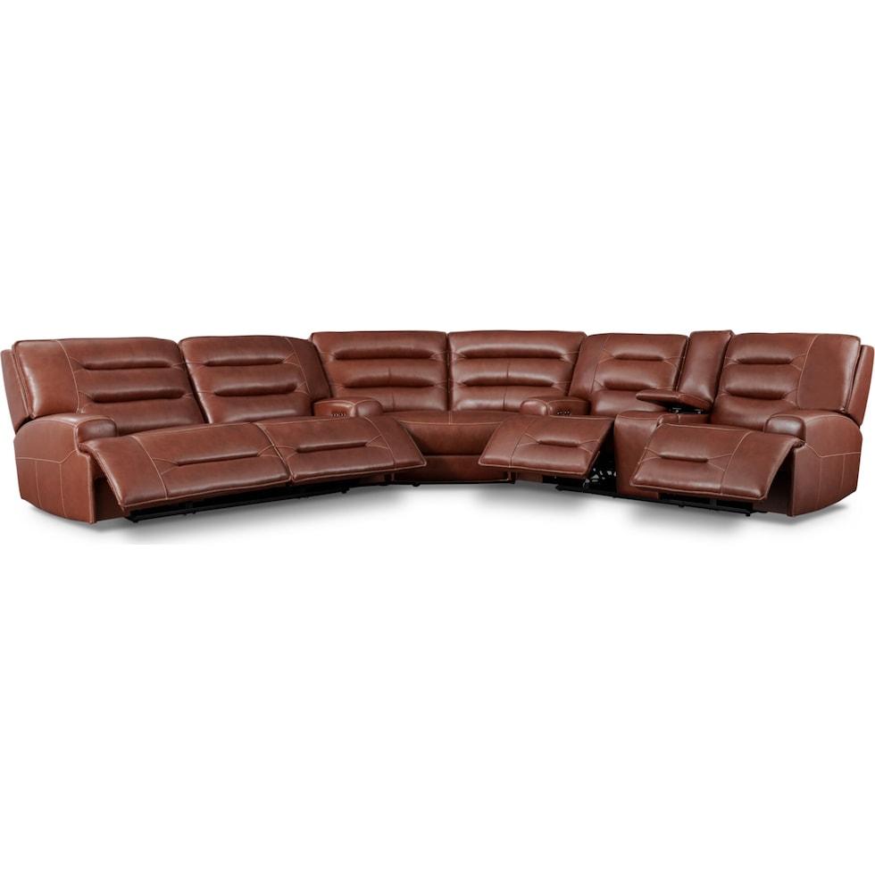 preston dark brown sectional   